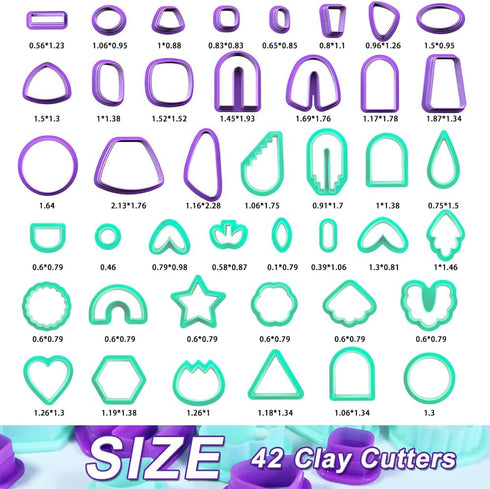 Polymer Clay Cutters for Earring Making - 160pcs Clay Tools Set with Earrings Accessories, 42+8pcs Different Shape Plastic Clay Molds clay cutters...