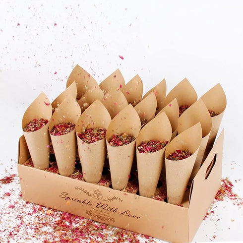 30 Pcs Kraft Paper Confetti Cones, 17x17cm(6.69x6.69inch) Wedding Confetti Cones...