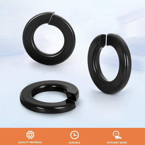 M8 Lock Washer Spring Lock Washer, Stainless Steel 18-8 (304), Black Finish, 100 PCS...