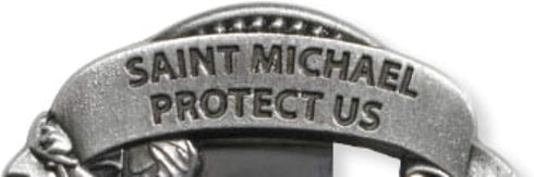 Silver Tone Zinc Alloy Archangel St Michael Protect Us Visor Clip, 2 1/4 Inch...