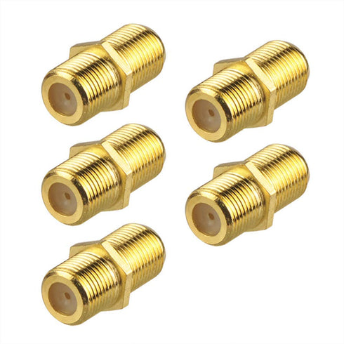 VCE Coaxial Cable Connector, RG6 F-Type Gold Plated Adapter Female to Female Coax Extender TV Cables, 5-Pack...