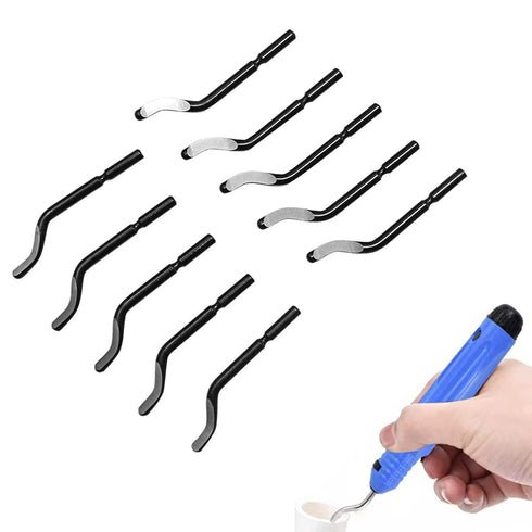 Deburring Blades Set of 10 Pcs BS1010,Deburring Tool Kit, High Speed Steel,Precision Edge Burr Removal on Metal, Aluminum, Copper, Resin Art,Plast...