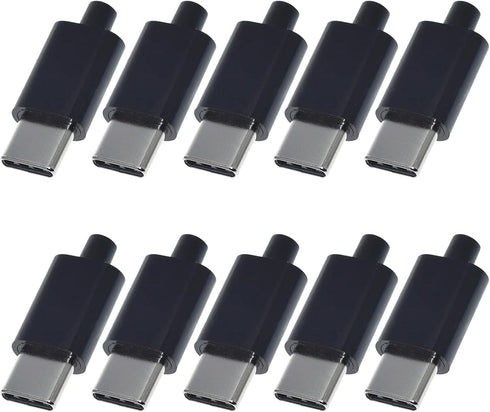 10Set USB 3.1 Type C Male Connector 24 Pin Welding Data Line Interface 24P PCB Board Support Module (Black)...