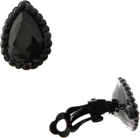 Fashion Jewelry Earrings Black Plating Oval Shape Clip On Earrings...