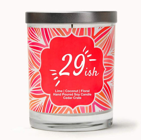 29ish | Lime, Coconut, Floral | Luxury Scented Soy Candles | 10 Oz. Jar Candle | Made in the USA | Decorative Aromatherapy | 30th Birthday Gifts F...