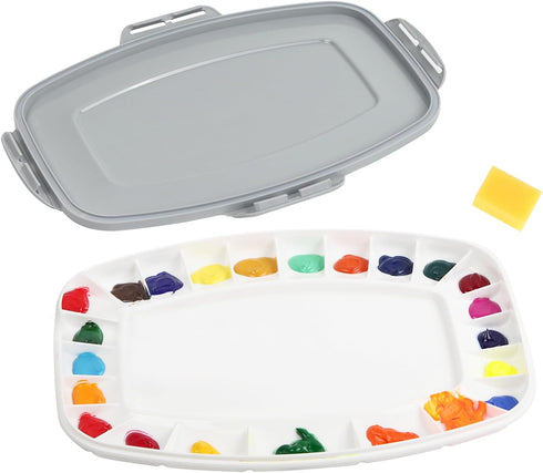 Falling in Art Paint Palette with Lid, Airtight Leak-Proof Watercolor Palette with a Cleaning Sponge, 23 Paint Wells Acrylic palette, 13 Inches by...
