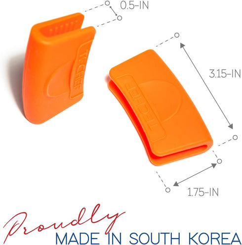 TECHEF - Silicone Pot Holders/Pinch Grips/Oven Mitts/ (Orange, Set of 2)/ Made in Korea...