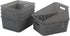 Grey Plastic Storage Basket, 10.03" x 7.67" x 4.05", 6 Packs...