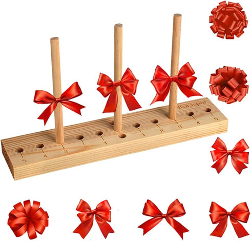 Bow Maker Bow Making Tool for Ribbon, Wooden Wreath Bow Maker for Making Gift Bows, Wrist Corsages, Party Decorations, Hair Bows, Holiday Wreaths(...