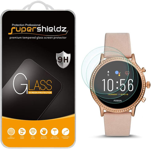 (3 Pack) Supershieldz Designed for Fossil Gen 5 Smartwatch Julianna HR Tempered Glass Screen Protector, Anti Scratch, Bubble Free...