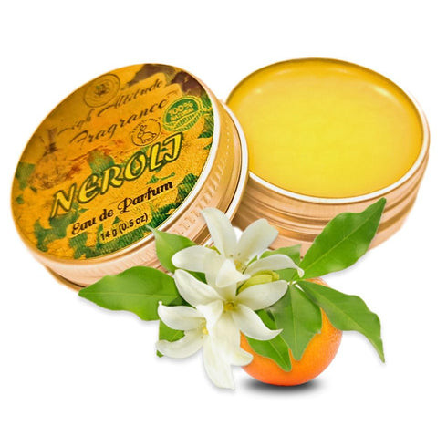 NEROLI Perfume - Eau de Parfum - Solid Balm - Natural Essential Oils Aromatherapy Fragrance (Orange Blossoms, Citrus Aurantium, Tuberose, Mandarin...