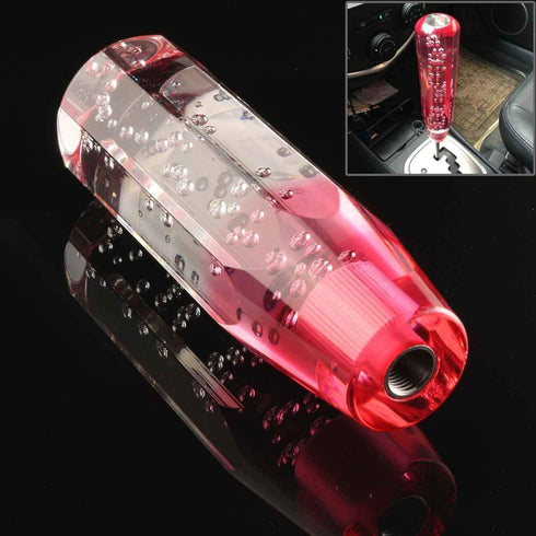 MACHSWON Universal Car Manual Shift Lever, Crystal Bubble Pink + White Gear Shift Knob ?10CM?...