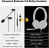 USB Earbuds with Boom Mic for Computers and Smartphones, in-Ear Headphones with USB-A & USB-C Connectivity for Laptop, Desktop, PS 4 5, Compact & ...
