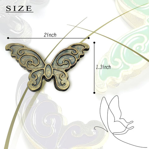 4PCS Butterfly Journal Notebook Clip, Traveler's Binder Clips, Antique Travelers Notebook Accessories, Vintage Book Page Hold Clamps for Home Offi...