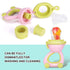 Baby Fruit Food Feeder Pacifier - Fresh Fruit Teething Toy 6M+, BPA Free Safely Introduce Solids Teething Relief Toy includes Add Silicone Sacs, 2...