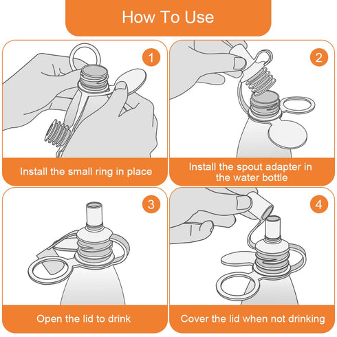 Morlike Baby Water Bottle Cap Silicone Bottles Top Spout Adapter Replacement for Toddlers Kids and Adults, Protects Kids Mouth - No Spill & BPA Fr...