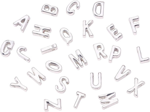 LiQunSweet 26 Pcs Letter Alphabet Metal Alloy Loose Beads for Women Men Initial Jewelry Making DIY Craft Supplies - 10x3mm...