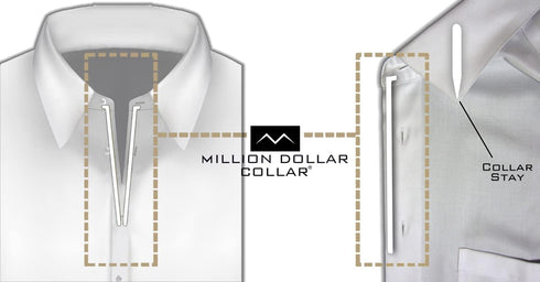 Million Dollar Collar Collar Placket Stays, DIY Insert for Polo/Golf Shirt Placket Stay, for Polo/Golf Shirts...