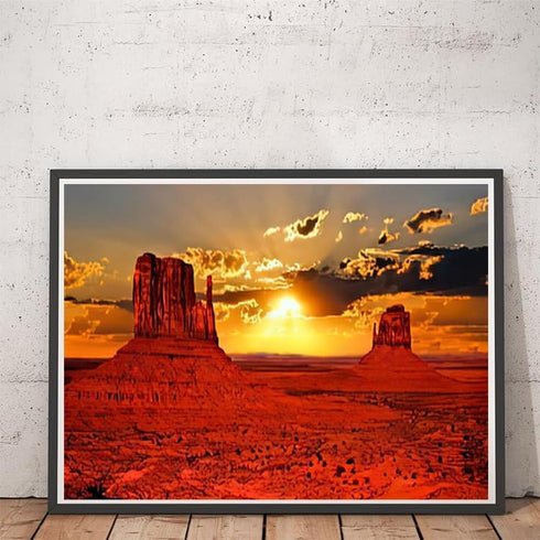 UPABLUNSO Diamond Painting Landscape Beautiful Sunrise Over Monument Valley Arizon Tourism Tribal 5D Diamond Art Perfect for Home Wall Decor 12x16...