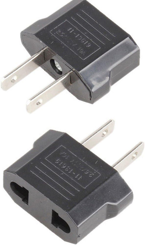 ANRANK E-U4113619AK European to USA American Outlet Plug Adapter (Black, 2-Pack)...