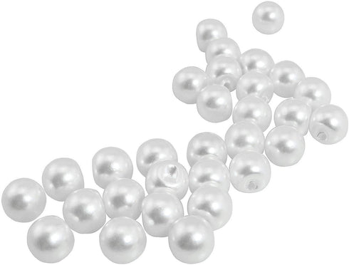 Pearl Sewing Button 30PCS 10mm White Round Sewing Plastic Pearl Buttons with Hole for Clothing Sewing Accessories Clothing Scrapbooking Garment DI...