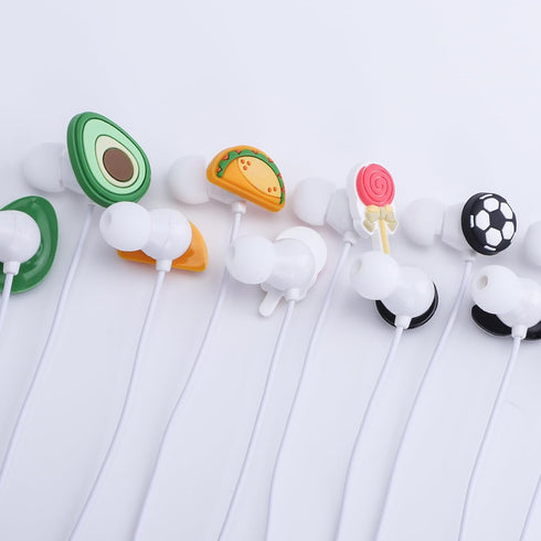 QearFun Cartoon Silicone Earbuds for Kids,Different Pattern 6pcs,Kawakii Wired Earbud & in-Ear Headphones Personality Gift for School Girls and Bo...
