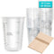 50pcs 8oz Graduated Clear Plastic Measuring Cups with Wooden Stirring Sticks for Mixing Paint, Pigments, Epoxy Resins, Resins...