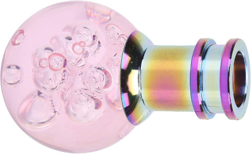 Manual Shift Knob Gear Stick Shifter Pink Crystal Bubble with 3 Threaded Adapters Universal...