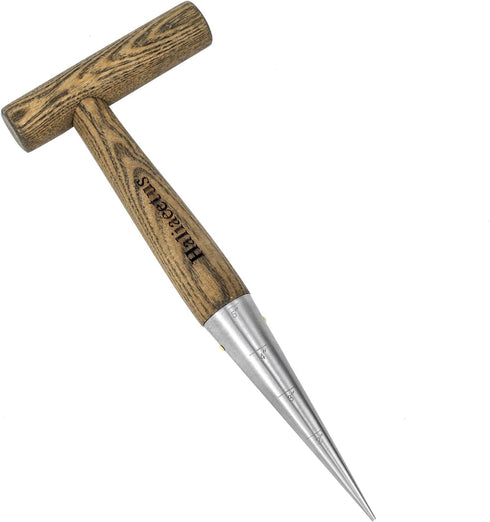 2024 New Upgrade Hand Dibber with 5 inches Measuring Scale, Easy to Grip L-Shaped Wood Handle Dibbler, Stamped Stainless Steel Tip Seed Dibber, 11...