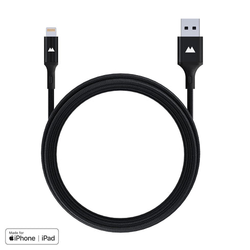 Mous - USB A to Lightning Charging Cable - Nylon Braiding - 1.5m - Black...