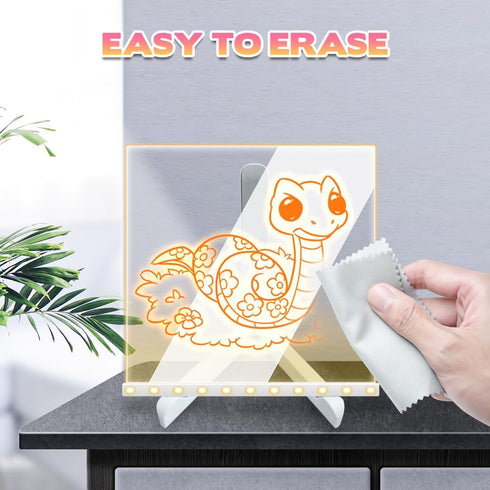 LED Note Board with Colors, 2024 New Glowing Acrylic Message Marker Board, Light up Dry Erase Board with Stand as a Glow Memo Letter Board Note Gl...