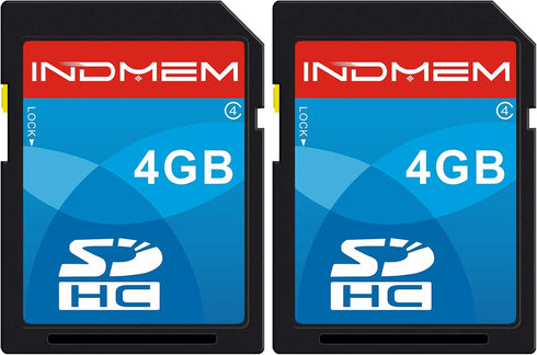 INDMEM SD Card 4GB SDHC Class 4 Flash Memory Card 4 GB Digital Camera Cards 2 Packs...