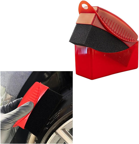 Tire Dressing Applicator, Reusable Car Tire Shine Sponge Applicator Pad with Lid, Durable Foam Auto Wheel Detailing Applicator for Vehicle Waxing ...