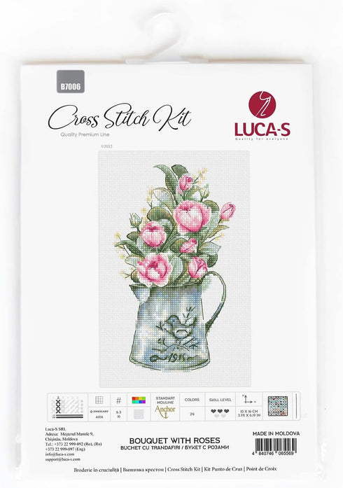 Cross Stitch Kit Luca-S - Bouquet with Roses, B7006...