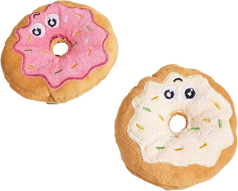 Red Interactive Dog Toys Interactive Donut Plush Toy Bite Resistant Fun Squeaky Sound Toys Relieve Stress Dog Accessory Dog Toys Funny Dog Squeak ...