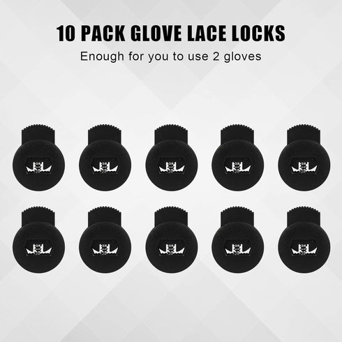 10pcs Baseball Glove Lace Locks, Black Lace Locks Gloves with Springs No Knot Required Strong Elasticity Plastic Cord Locks Baseball Glove Accesso...