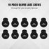 10pcs Baseball Glove Lace Locks, Black Lace Locks Gloves with Springs No Knot Required Strong Elasticity Plastic Cord Locks Baseball Glove Accesso...