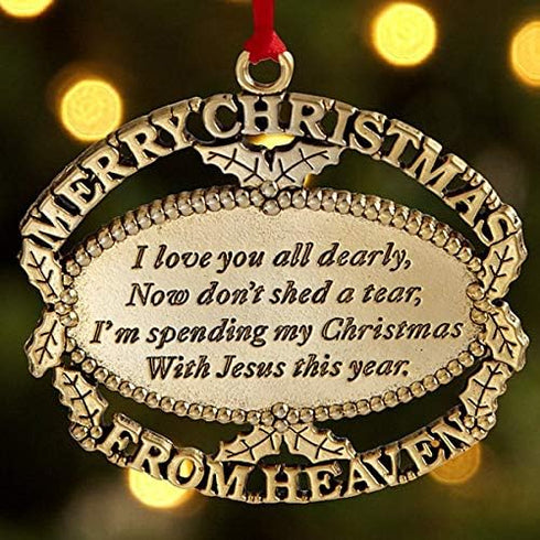 Gold Plated Keepsake Memorial Ornament with Poem and Gift Box - for Christmas Tree, Sympathy and Remembrance Gift...