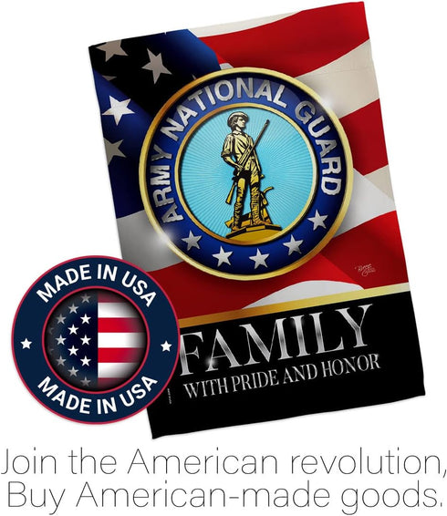 Breeze Decor Army National Guard Family Garden Flag Armed Forces ANG United State American Military Veteran Retire Official House Banner Small Yar...
