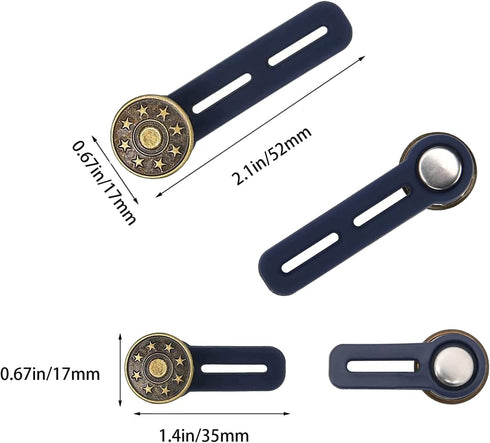 8 Pieces Expander Button, Pants Waist Silicone Extender Button, Adjustable Elastic Waist Extender Button, No-Sew Metal Extend Buttons for Women an...