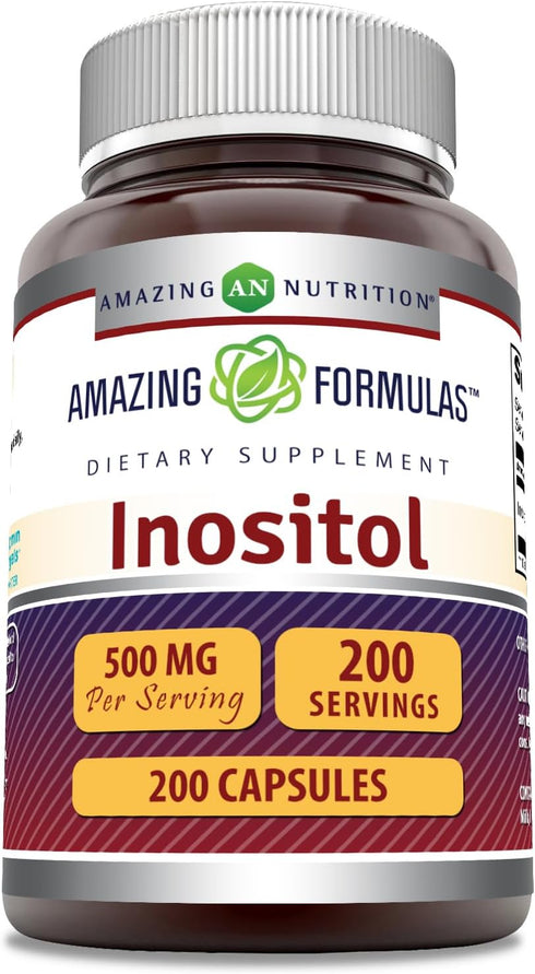Amazing Formulas Inositol 500 mg 200 Capsules Supplement | Vitamin B8 | Non-GMO | Gluten Free | Made in USA...