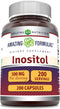Amazing Formulas Inositol 500 mg 200 Capsules Supplement | Vitamin B8 | Non-GMO | Gluten Free | Made in USA...