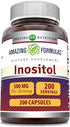 Amazing Formulas Inositol 500 mg 200 Capsules Supplement | Vitamin B8 | Non-GMO | Gluten Free | Made in USA...