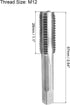 uxcell Metric Hand Tap M12 Thread 1.75 Pitch 4 Straight Flutes H2 Alloy Tool Steel Bottom & Taper Screw Tap Set Tapping Tools for Repairing 1 Pair...