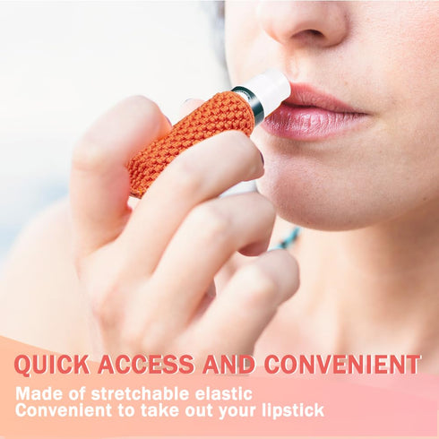 WKieason Lip Balm Sleeves Holder Keychain 3pcs Clip on Chapstick Keychain Holder Pouch Tight-Knit Elastic Lipstick Key Chain Holder (Black)...