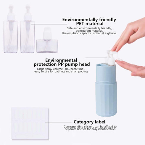 Garosa Toothbrush Cup Travel Portable Toothbrush Holder Multifunction Travel Cup Organizer Including 300ml Tooth Cup 45ml 30ml Travel Bottle for T...