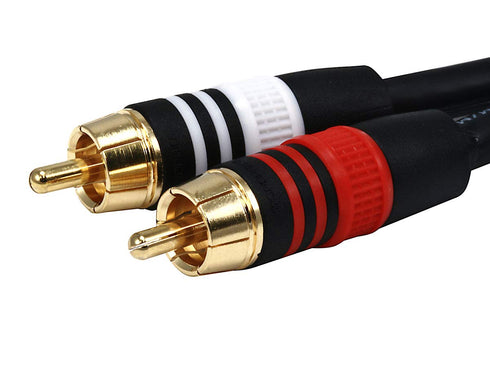 Monoprice 1.5ft Premium 2 RCA Plug/2 RCA Plug M/M 22AWG Cable - Black...