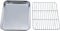TeamFar Toaster Oven Tray and Rack Set, 9.3’’ x 7’’ x 1’’, Stainless Steel Toaster Oven Pan Broiler Pan, Non Toxic & Healthy, Easy Clean & Dishwas...