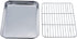 TeamFar Toaster Oven Tray and Rack Set, 9.3’’ x 7’’ x 1’’, Stainless Steel Toaster Oven Pan Broiler Pan, Non Toxic & Healthy, Easy Clean & Dishwas...