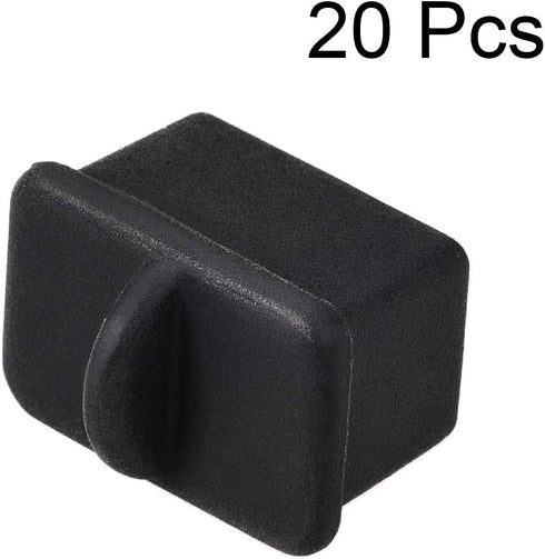 uxcell 20pcs SFP-A Silicone Protectors Port Anti Dust Cap Cover Black...